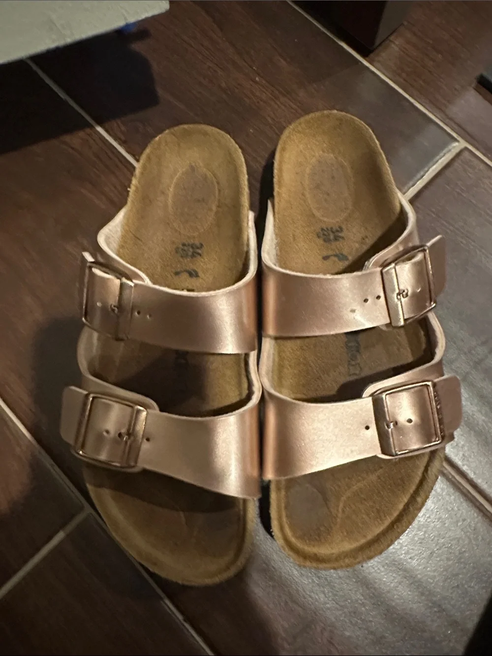 Birkenstock Kids Double-Buckle Sandals in Rose Gold
